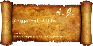 Angyalosi Júlia névjegykártya
